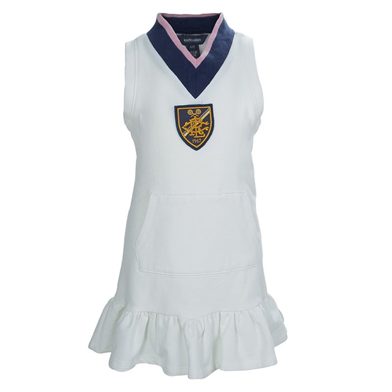 Pre Owned Ralph Lauren White Sleeveless Jersey Dress 4 Yrs