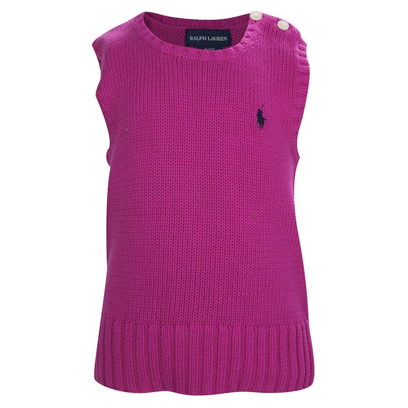 Ralph Lauren Pink Sleeveless Sweater 4 Yrs