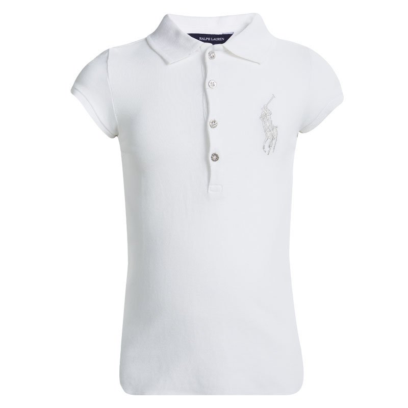 Pre Owned تي شيرت رالف لورين بولو أكمام قصيرة أبيض 5 سنوات