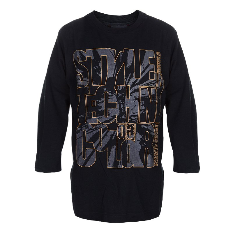  Roberto Cavalli Devils Black Rubber Graphic Print Long Sleeve Tshirt 8 Yrs