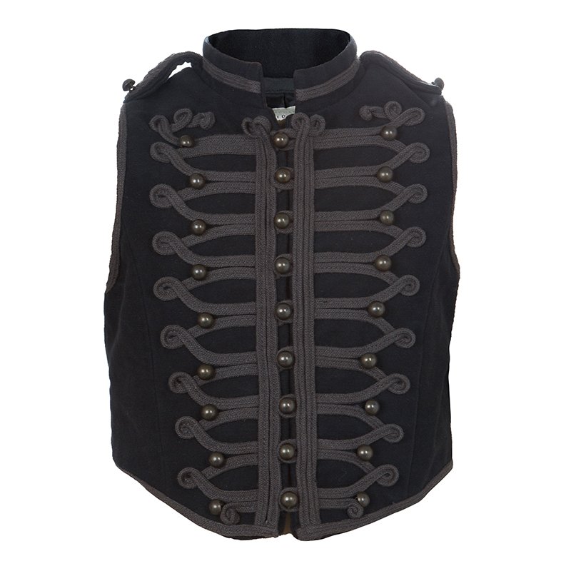 Pre Owned معطف ستيلا مكارتني كيدز ميليتري بلا أكمام  رصاصي قصير 6 سنوات