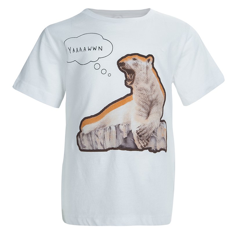 Stella McCartney Kids White Polar Bear Print T-Shirt 4 Yrs