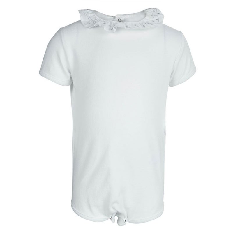 Pre Owned سالوبيت تارتين ايه شوكولا قطن جيرسيه أبيض بكشكشة مزينة 18 شهر