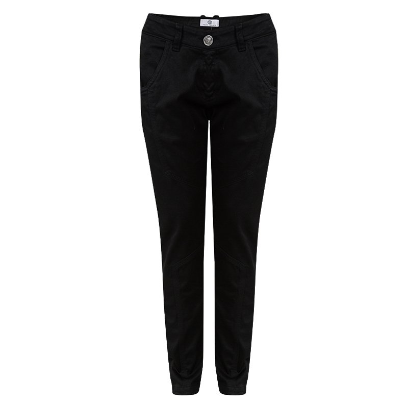 مملوكة مسبقًا بنطلون يونغ فيرساتشي قطن أسود 8 سنوات