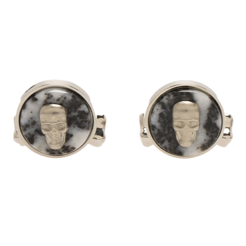 Alexander McQueen Skull & Bone Stainless Steel Cufflinks