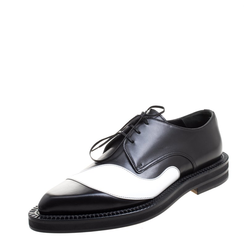 Alexander McQueen Monochrome Leather Lace Up Derby Size 42
