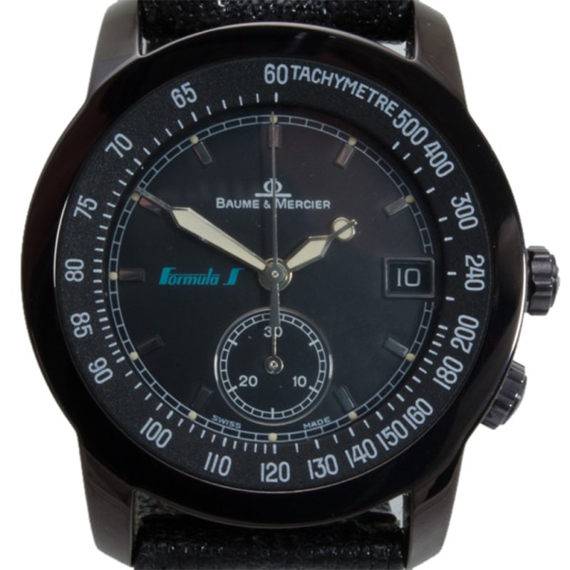 Baume & Mercier Black Stainless Steel Formula S Men's Wristwatch 34MM
