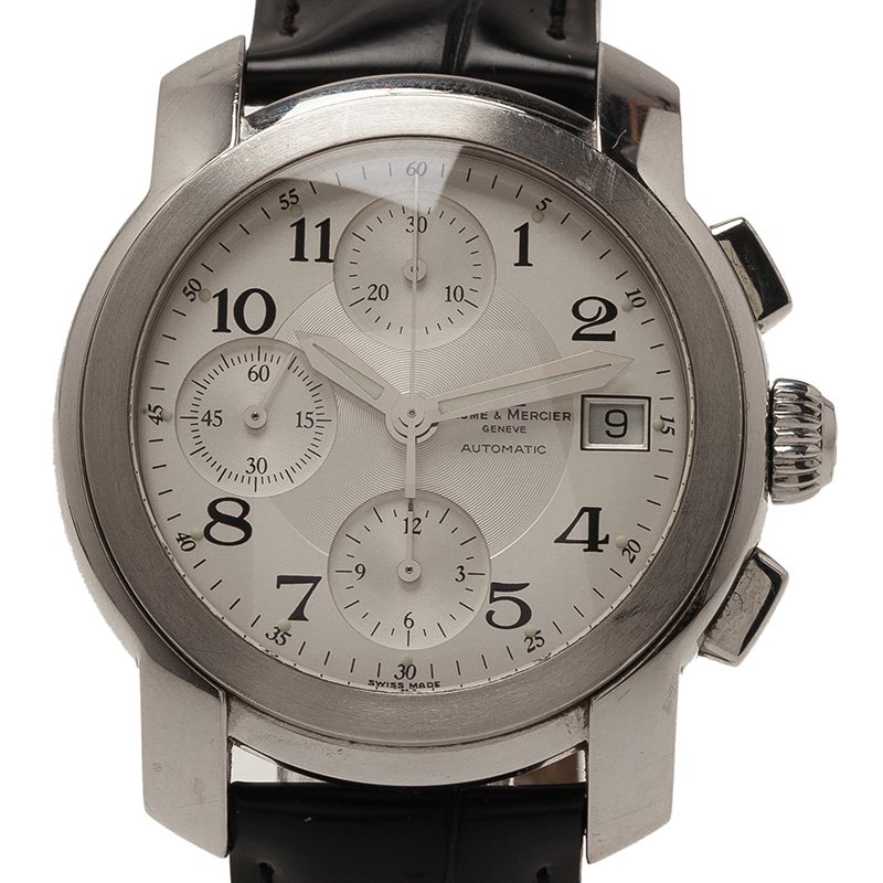 Baume & Mercier Black Stainless Steel Capeland Men's Wristwatch 38MM