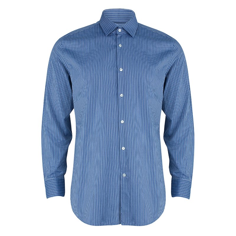 Pre Owned قميص بوس باي هيوغو بوس مقلم رسمي