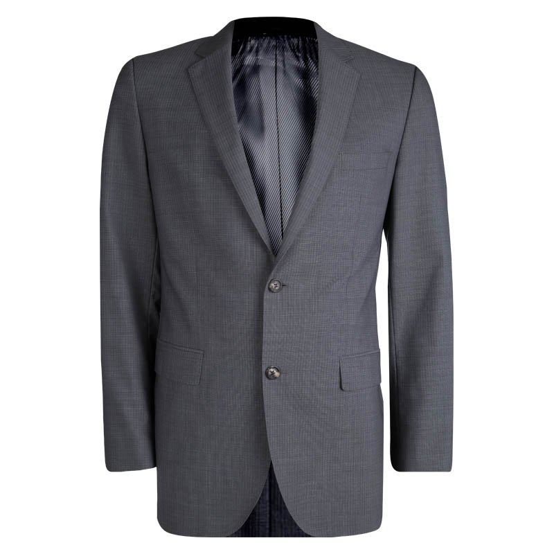 Pre Owned Boss by Hugo Boss Grey Wool Pinstriped Blazer M
