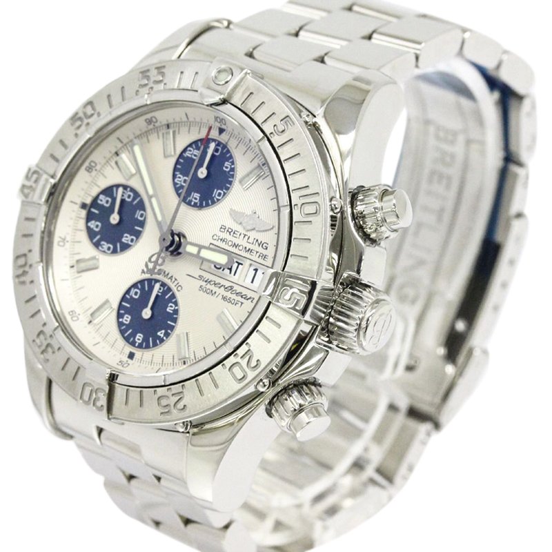 Breitling Silver Stainless Steel Superocean Men's Wristwatch 42MM