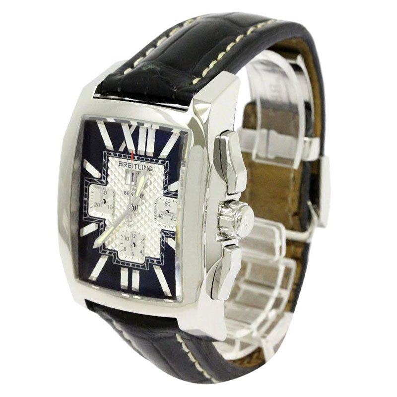 Pre Owned Breitling Black Stainless Steel Bentley Flying B Men's Wristwatch 40MM