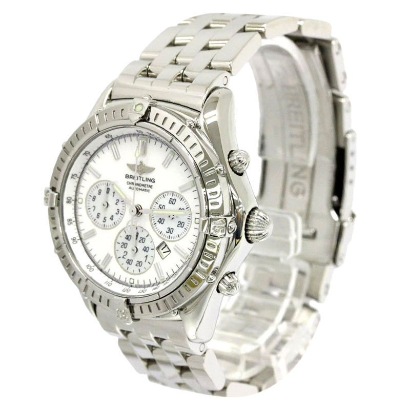 Breitling White Stainless Steel Windrider Men's Wristwatch 38MM