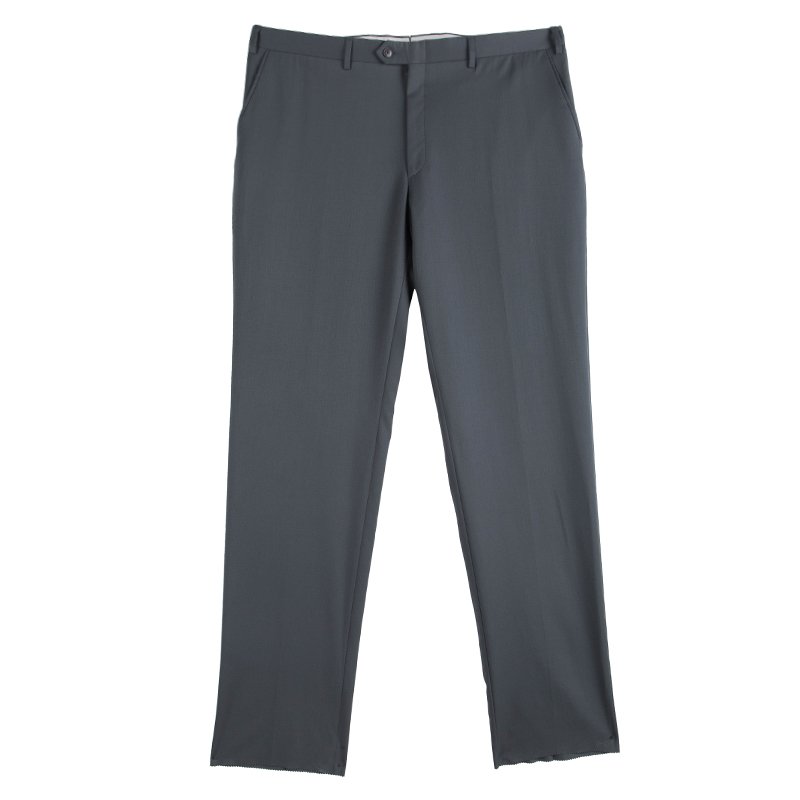 Brioni Grey Wool Roman Style Regular Fit Trousers 4XL