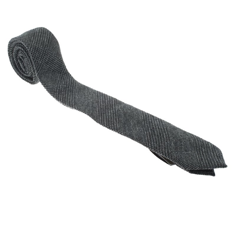 Burberry Grey Cashmere and Wool Blend Tie