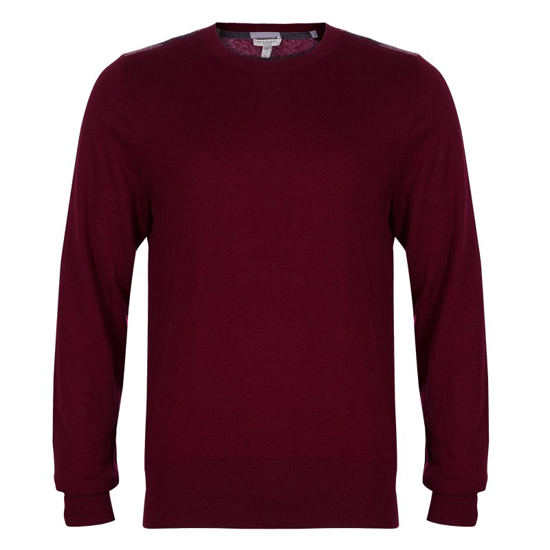 Burberry Crimson Cashmere Crewneck Sweater L