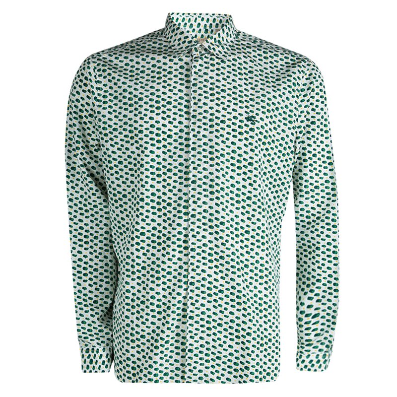 Burberry Printed Long Sleeve Button Front Ancell Shirt XXL