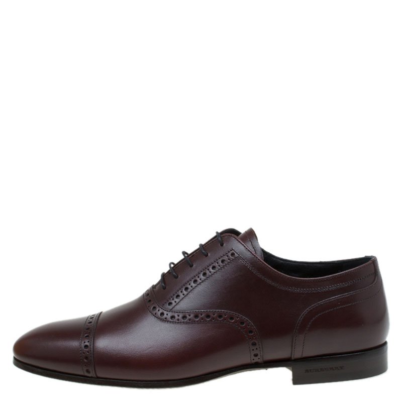 Burberry Brown Brogue Leather Markwell Lace Up Oxfords Size 41