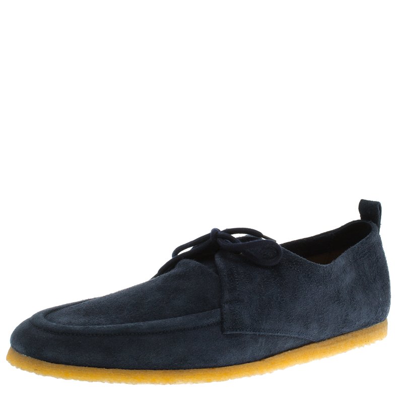 Burberry Navy Blue Suede Tobias Loafers Size 44