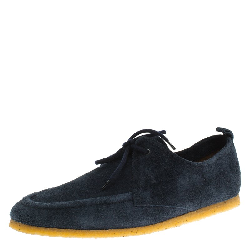 Burberry Navy Blue Suede Tobias Loafers Size 43