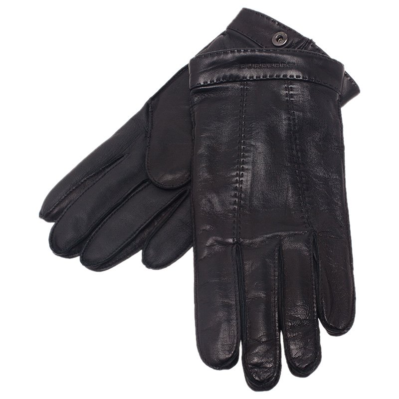 Burberry Black Leather Gloves Size 8.5 