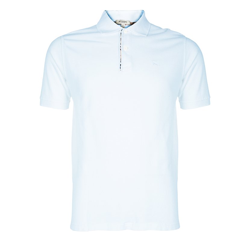Pre Owned Burberry Men's White Polo Shirt S
