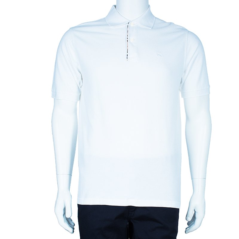 burberry white polo mens