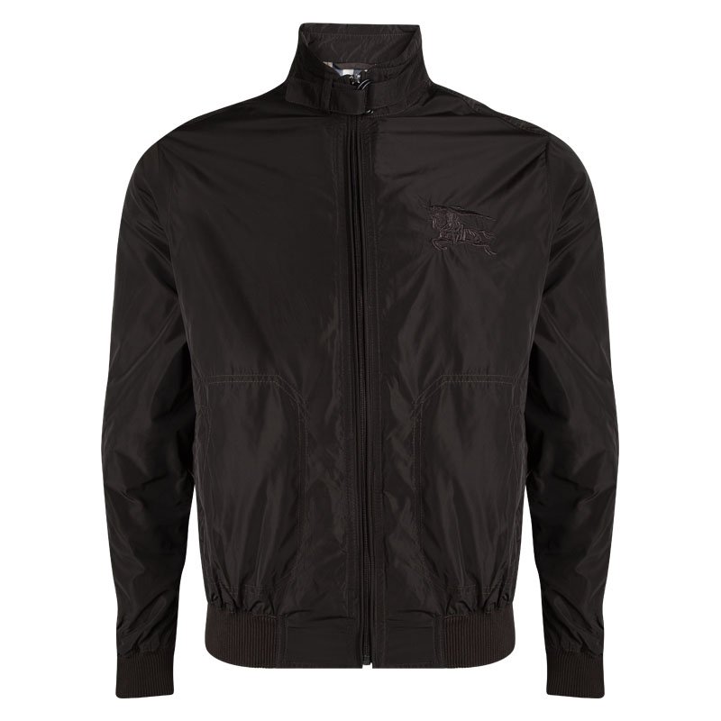 Pre Owned Burberry Brown Long Sleeve Bomber Jacket M