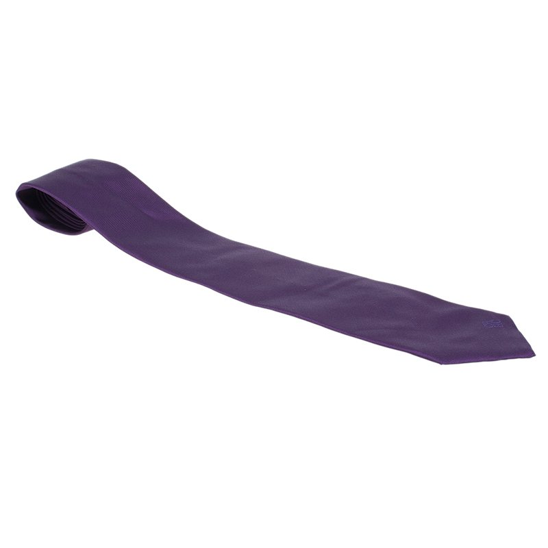 Pre Owned CH Carolina Herrera Purple Silk Tie