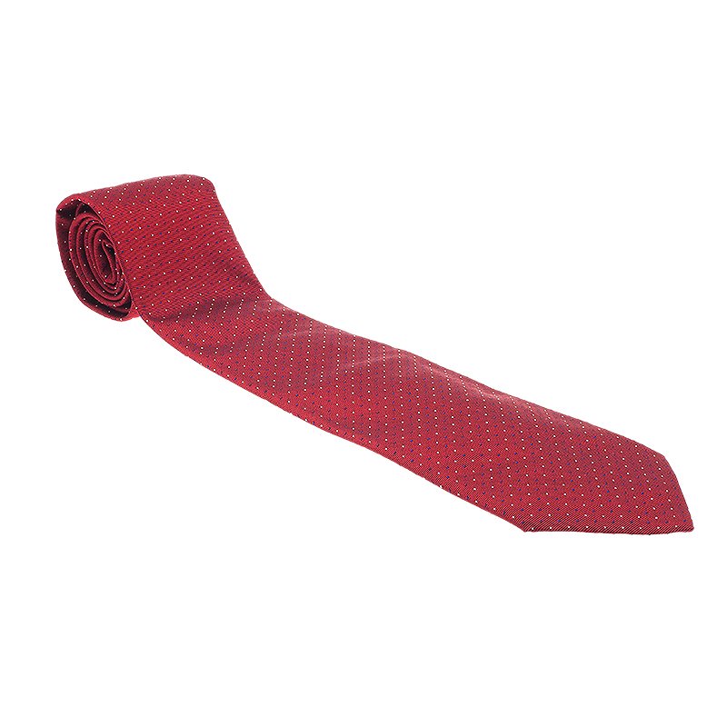 CH Carolina Herrera Red Dotted Silk Tie