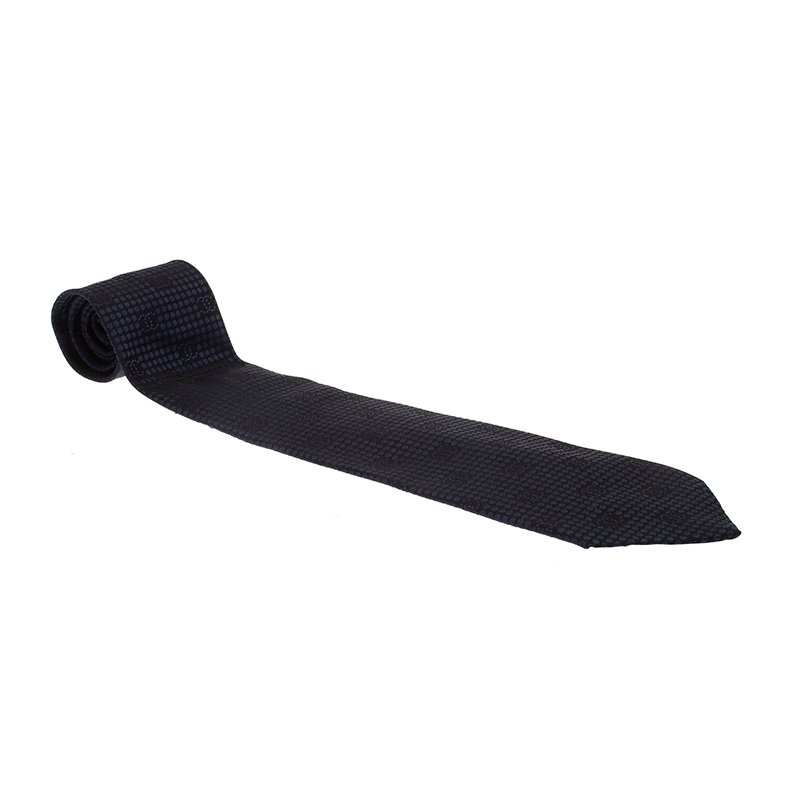 Chanel Navy Blue CC Logo Silk Tie