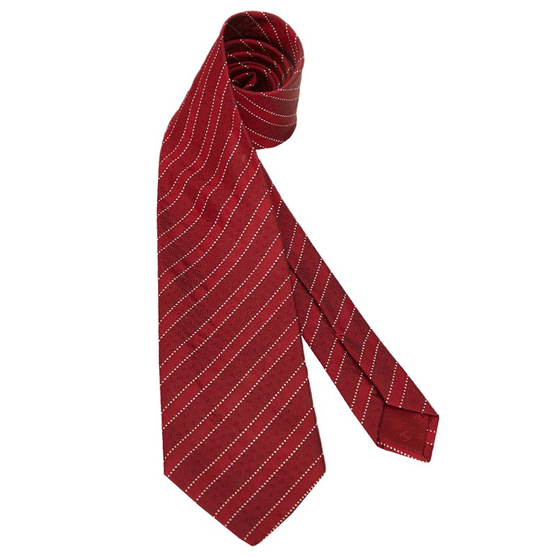 Chanel Red Printed Silk Tie