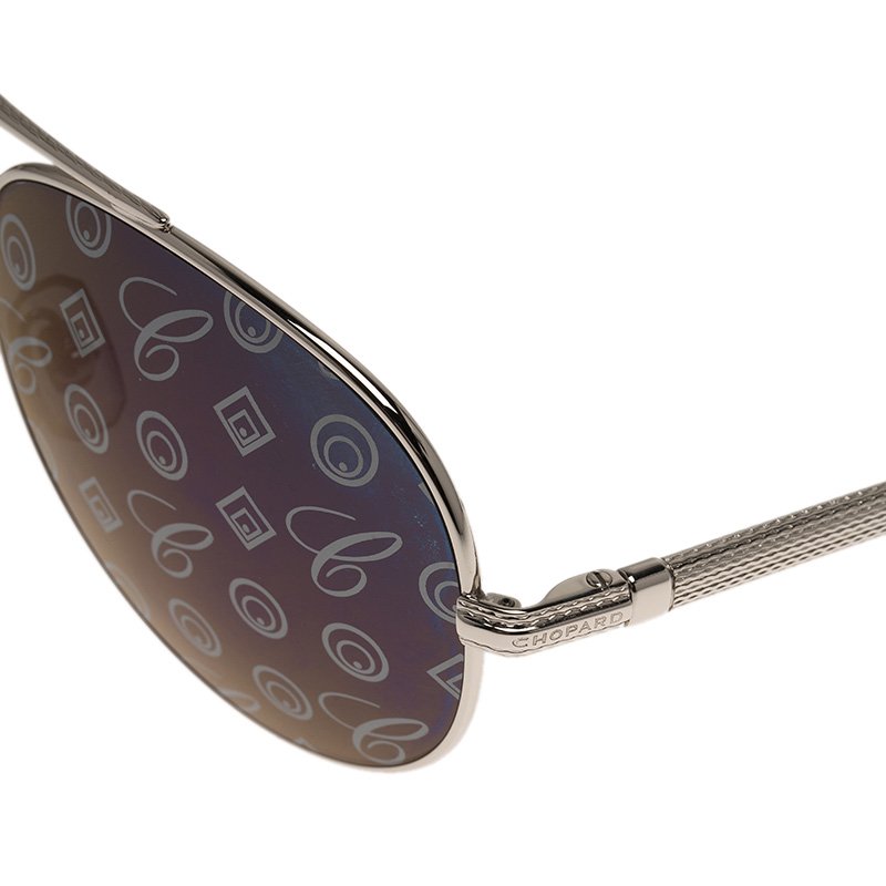 Chopard Silver SCH 763 Monogram Lenses Unisex Aviators Chopard TLC