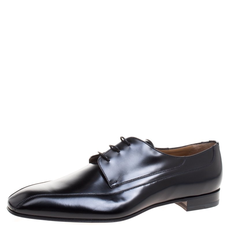مملوكة مسبقًا حذاء ديربي كريستيان لوبوتان أورليناس جلد أسود برباط مقاس 43