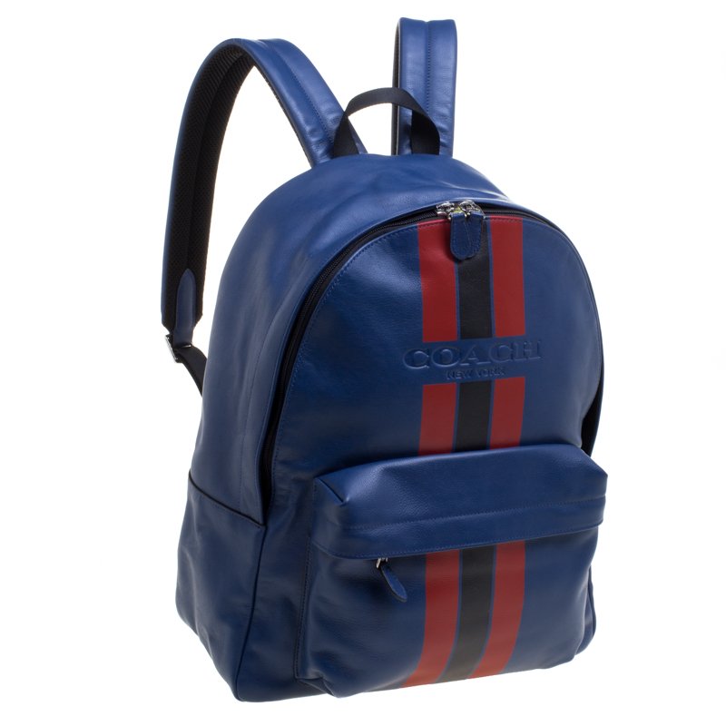 Coach Midnight Blue Leather New Varsity Charles Backpack Coach TLC