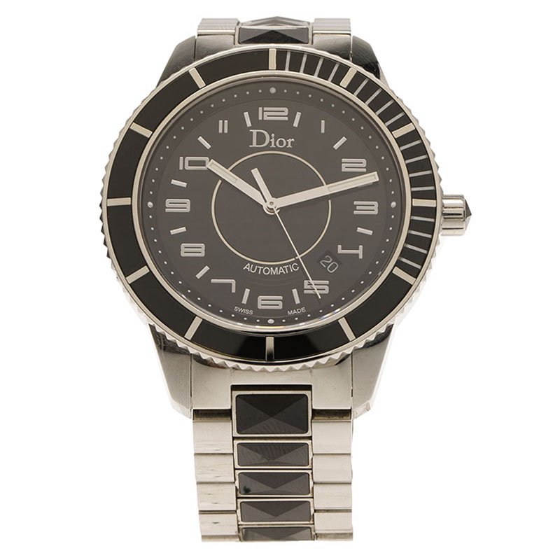 Dior Black Stainless Steel Christal Men's Wristwatch 42MM