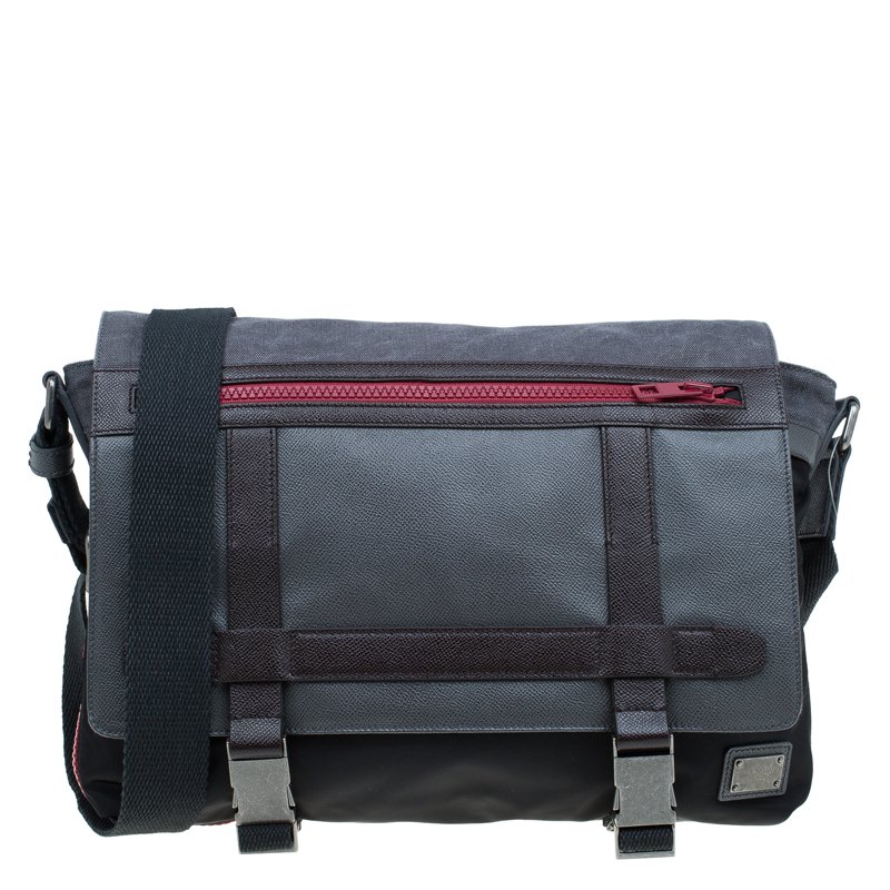 Pre Owned Dolce and Gabbana Multicolor Nylon and Canvas Etna Messenger Bag