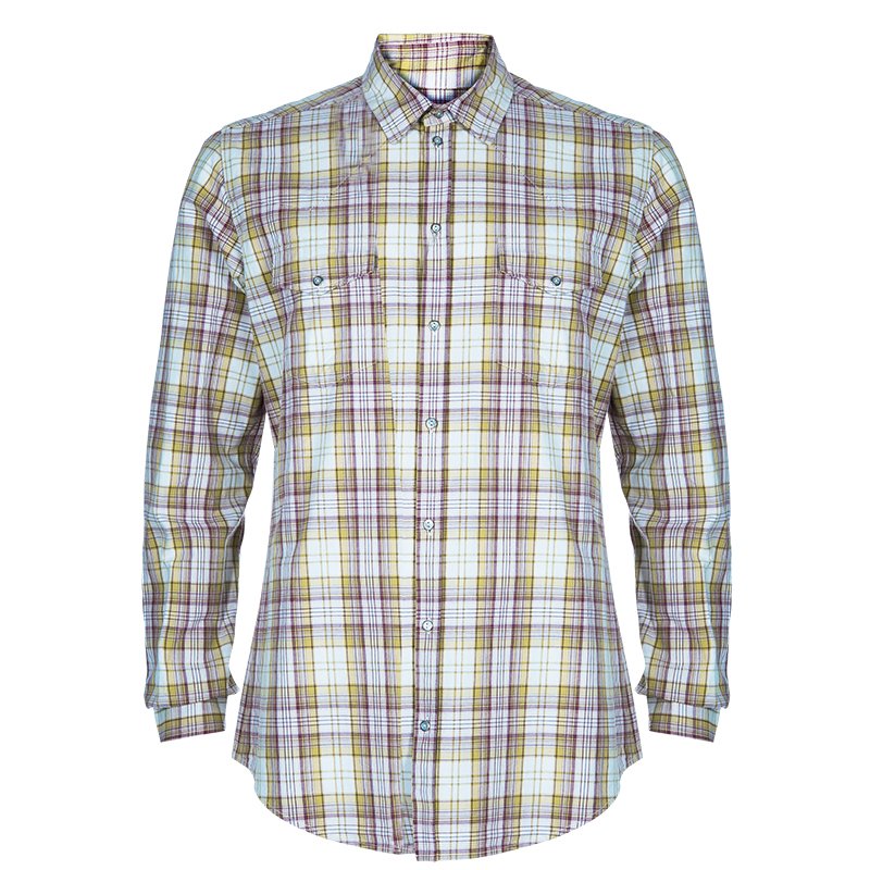 Pre Owned Dolce and Gabbana Men's Multicolor Checked Shirt L