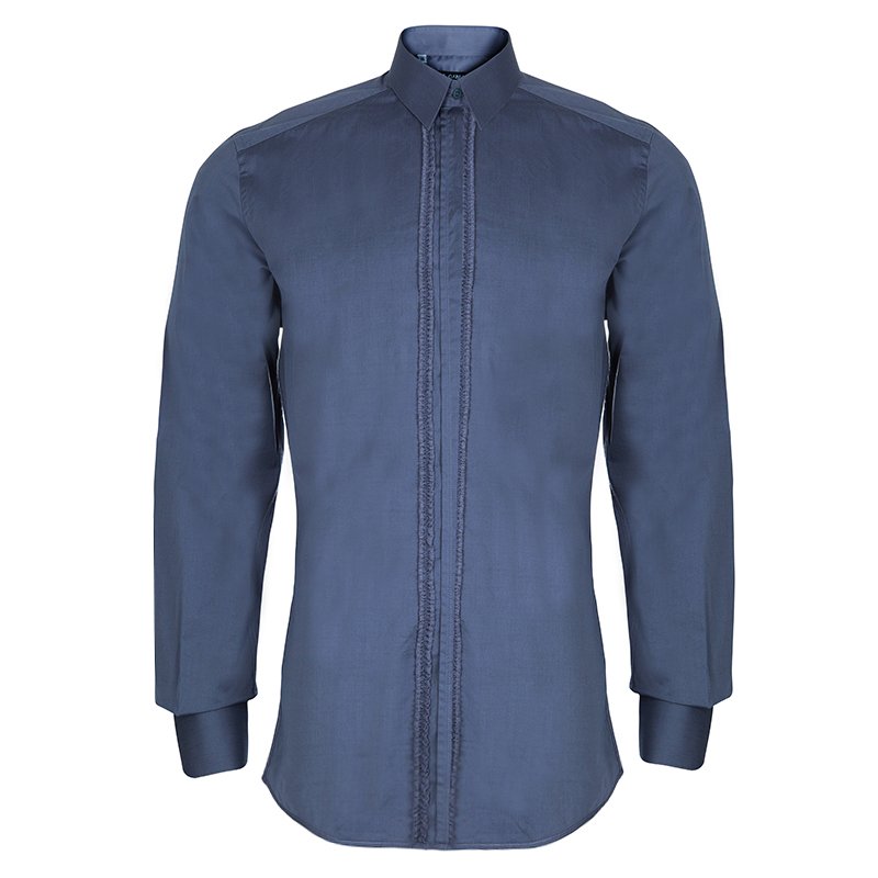 Pre Owned قميص دولتشي أند غابانا جوني ديب رصاصي رجالي L