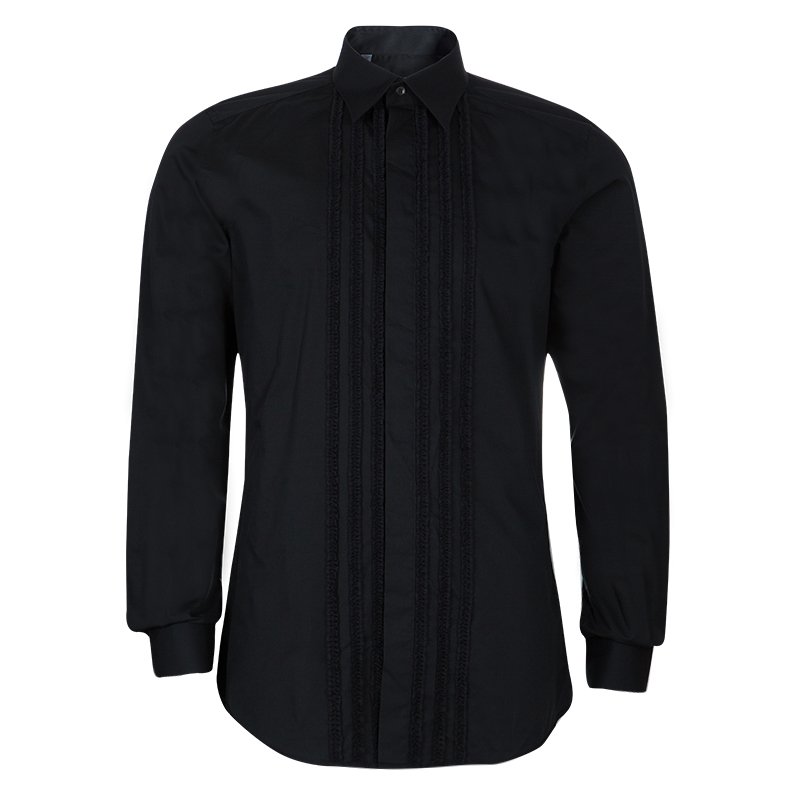 Pre Owned قميص دولتشي أند غابانا سيناترا أسود رجالي L