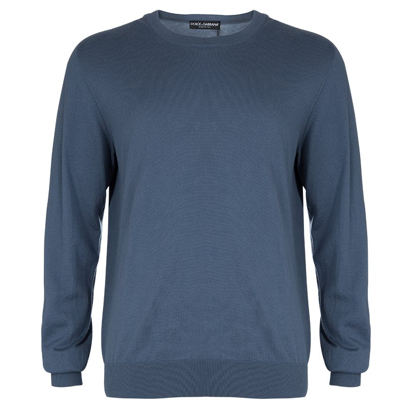 مملوكة مسبقًا Dolce and Gabbana Grey Crew Neck Sweater L
