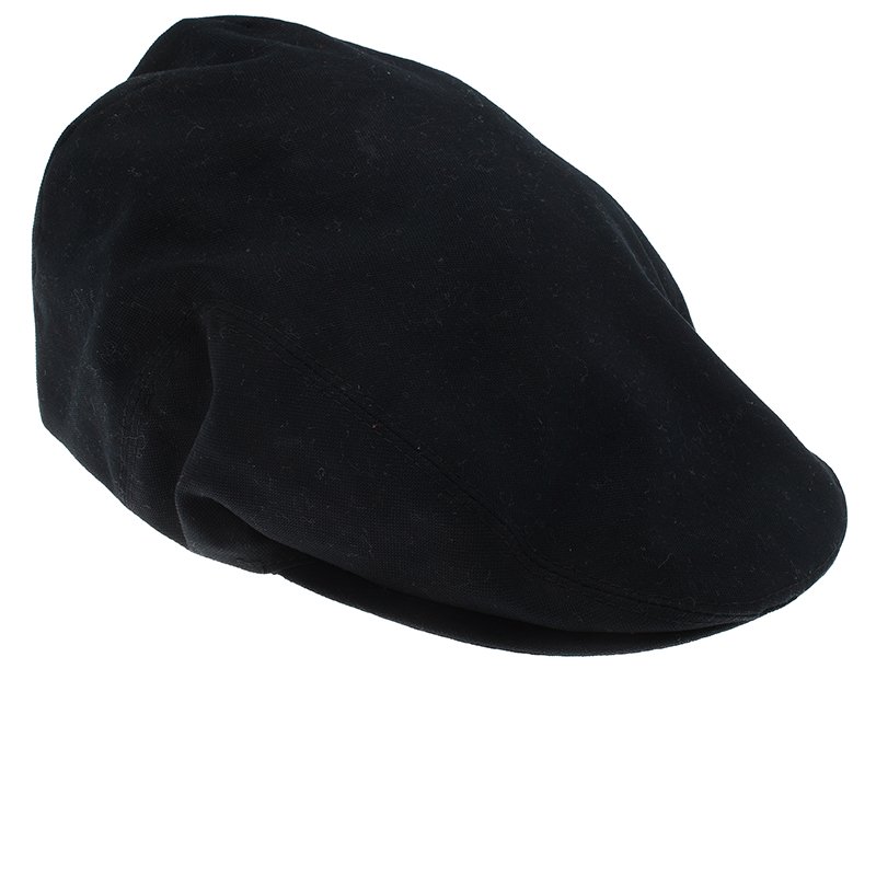 Pre Owned Dolce and Gabbana Black Cotton Flat Cap Size 58