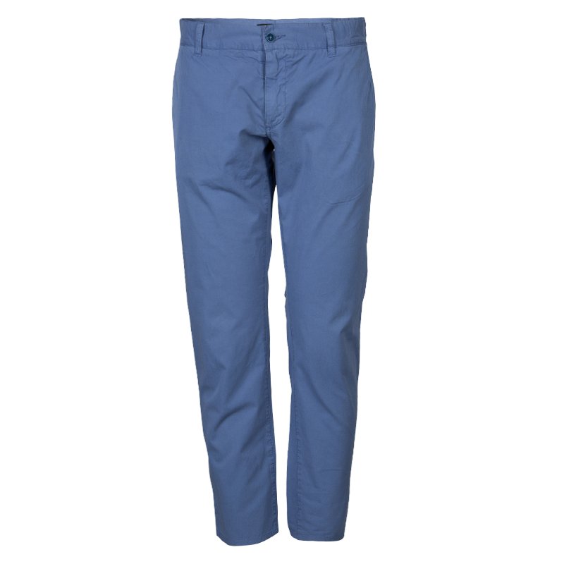 Pre Owned Dolce and Gabbana Blue Cotton Trousers M