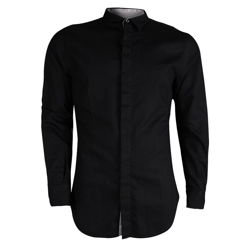 Pre Owned Dolce And Gabbana Black Slim Fit Cotton Shirt XXXL