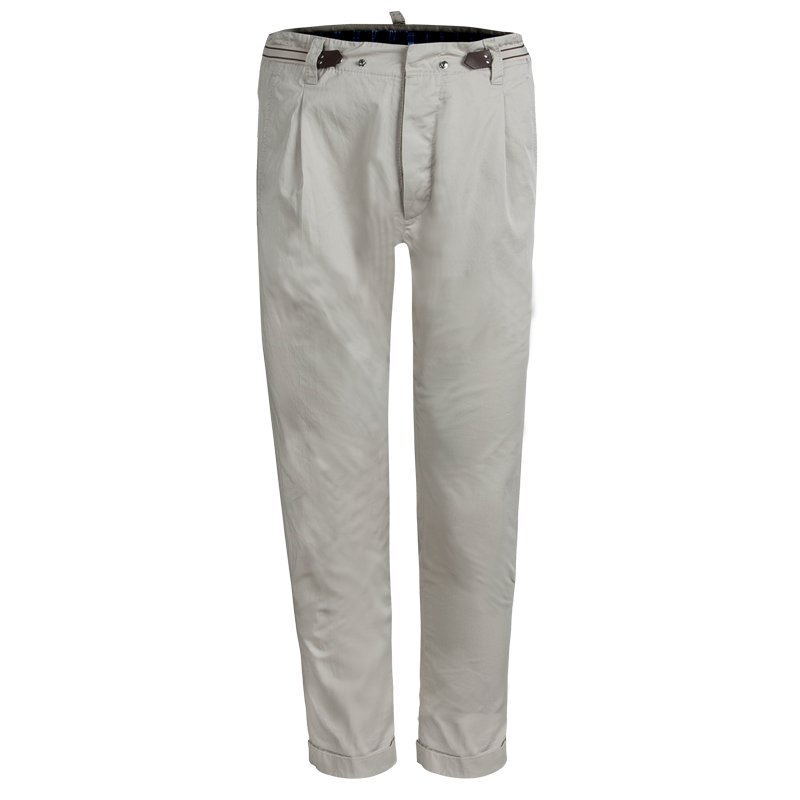 DSquared2 Beige Cotton Faux Boxer Waist Detail Chinos XS 