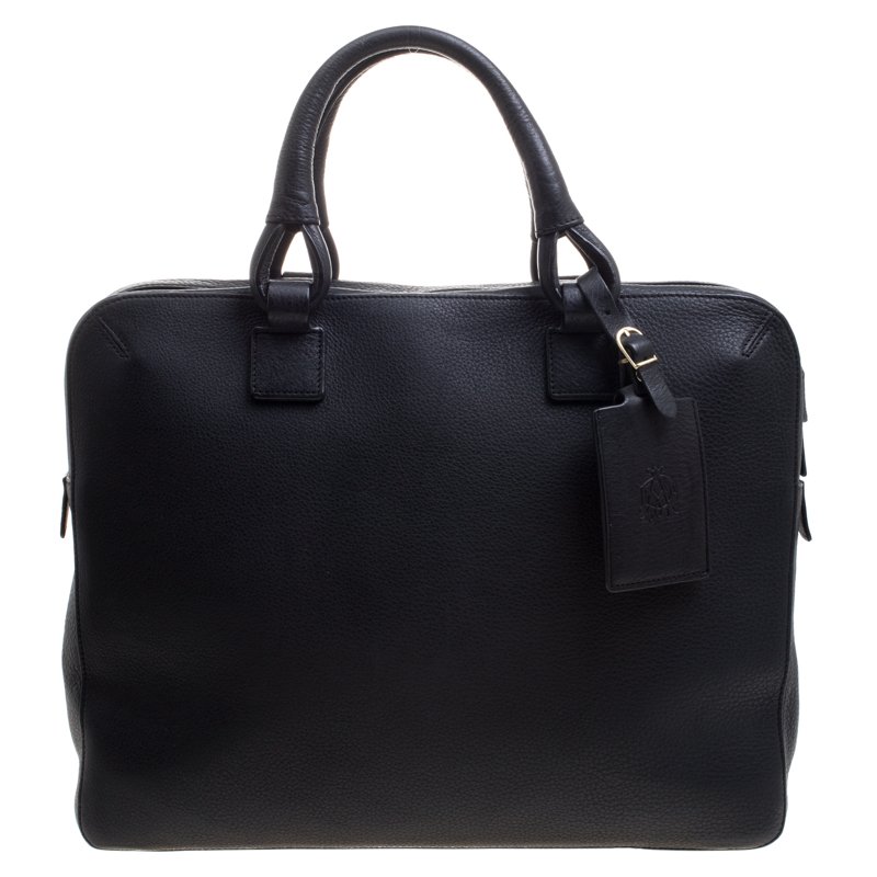 Dunhill Black Leather Business Briefcase