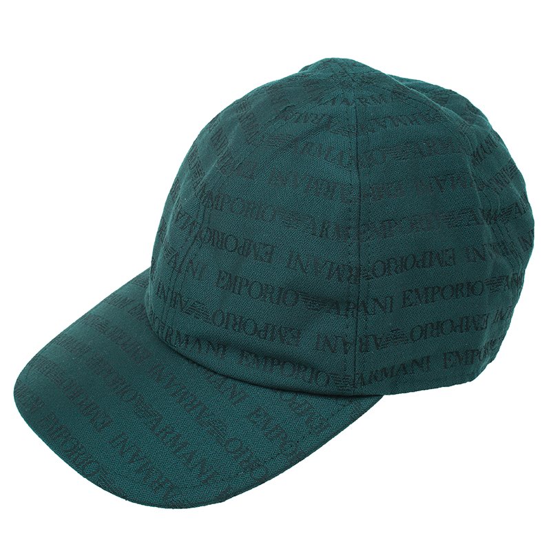 Pre Owned Emporio Armani Green Logo Baseball Cap Size M