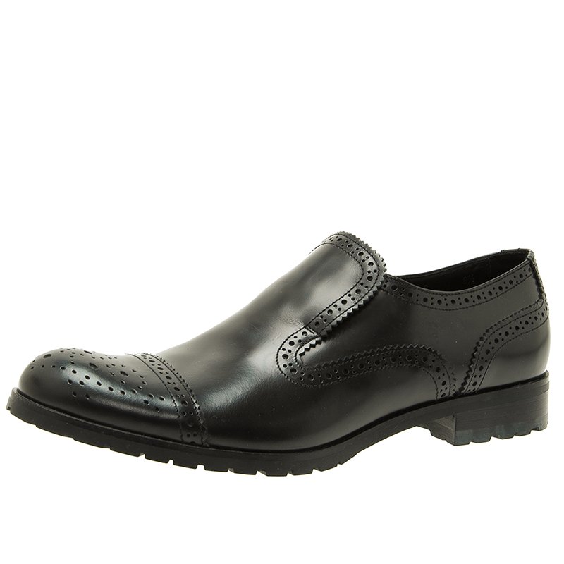 armani black leather shoes