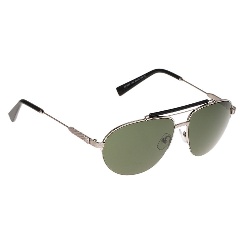 Ermenegildo Zegna Silver and Black EZ0007 Aviators