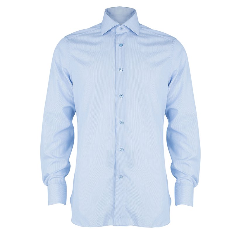 Pre Owned Ermenegildo Zegna Formal Pinstripe Shirt L